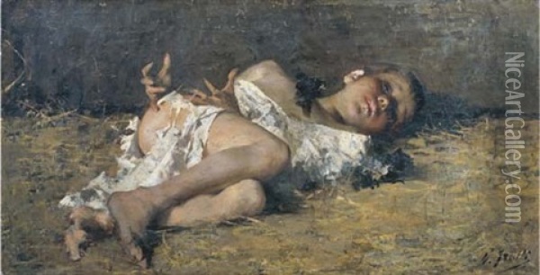 Fanciullo Disteso Oil Painting - Vincenzo Irolli