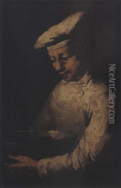 Le Petit Patissier Oil Painting - Germain Theodore Ribot