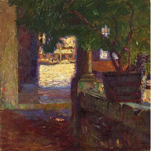 Blick Auf Den Kanal In Venedig Oil Painting - Carl Moll
