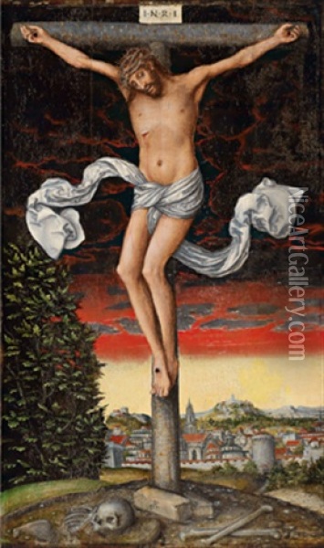 Christus Am Kreuz Oil Painting - Lucas Cranach the Younger