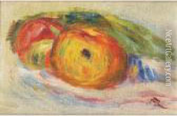 Deux Pommes Oil Painting - Pierre Auguste Renoir