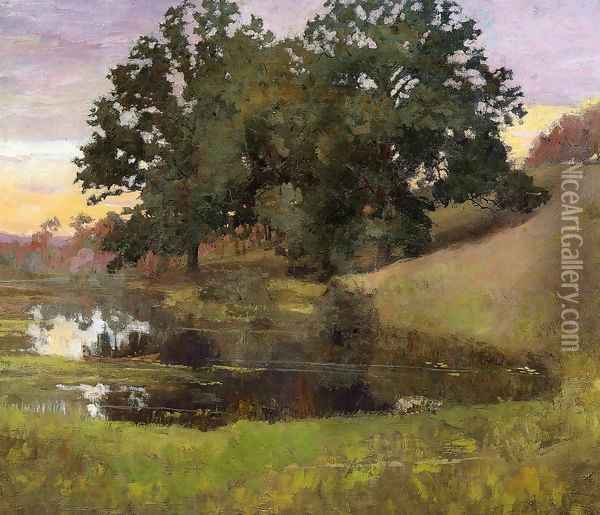 Hillside Pool 1900 Oil Painting - Arthur Wesley Dow