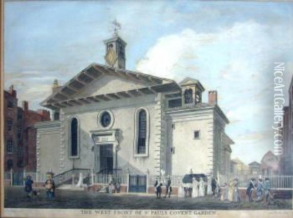 'afterpaul Sandby , 'the West Front Of St Pauls Coventgarden' Oil Painting - Eduard Rooker