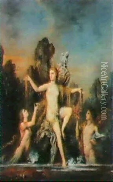 Venus Sortant De'l Onde (venusrising From The Sea) Oil Painting - Gustave Moreau