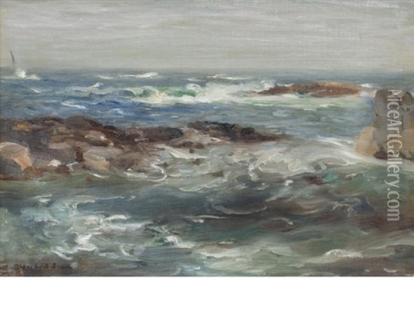 Berwickshire Coast Oil Painting - William Marshall Brown