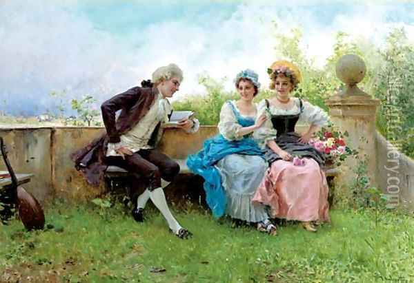 The young suitor Oil Painting - Federico Andreotti