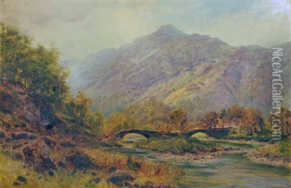 Landscape With Bridge Oil Painting - Samuel Lawson Booth
