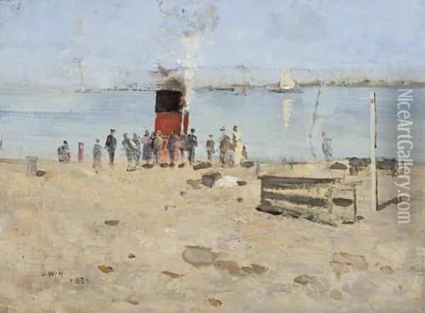 On The Pier Oil Painting - James Whitelaw Hamilton