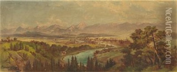 View Of Villach Oil Painting - Jakob Canciani