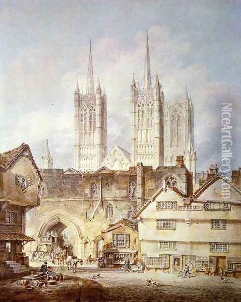 Cathedral Church At Lincoln Oil Painting - Joseph Mallord William Turner