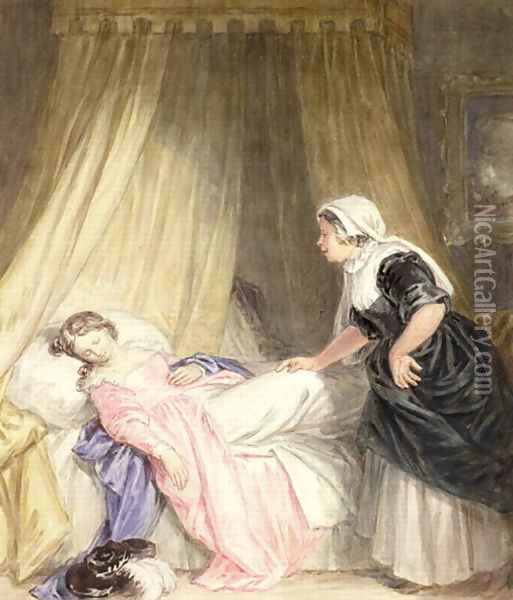 Juliet and her Nurse Oil Painting - John Massey Wright