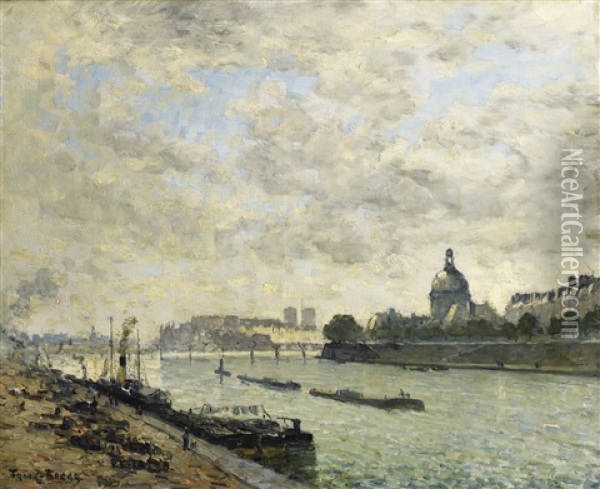 The Banks Of The Seine, Paris Oil Painting - Frank Myers Boggs