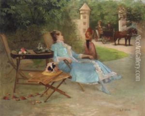 Visitor Oil Painting - Georges Saint-Lanne