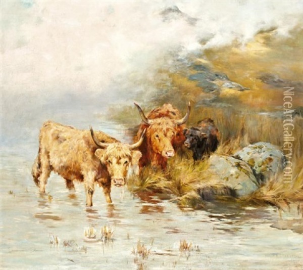 Szomjat Olto Tehencsalad Oil Painting - Philip Eustace Stretton