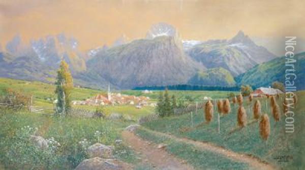 Veduta Di Abtenau Oil Painting - Ernst Hawlicek
