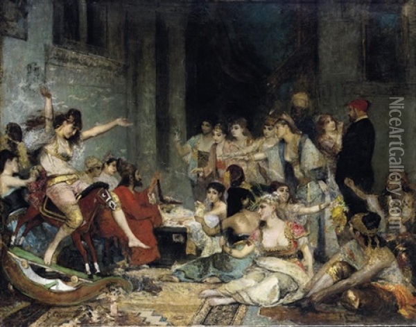 In The Harem Oil Painting - Fernand Cormon
