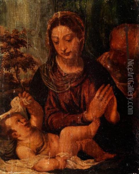 Maria Mit Dem Kind Und Dem Heiligenjoseph Oil Painting - Paolo Veronese (Caliari)