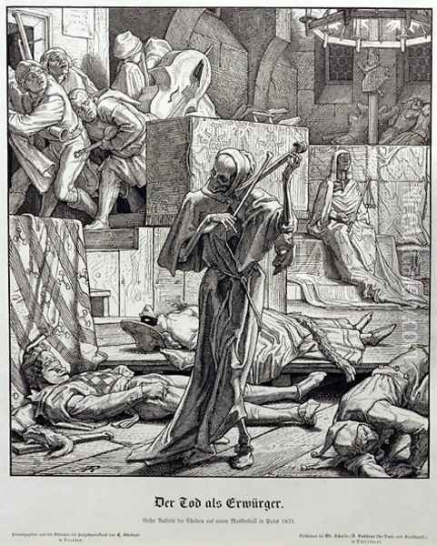 Death as Assassin, 1851 Oil Painting - Alfred Rethel