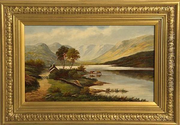 Llyn Crafnant Near Betws Coed Oil Painting - William P. Cartwright