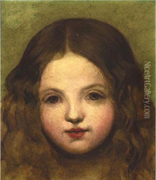 Portrait Of A Girl Oil Painting - George Frederick Watts