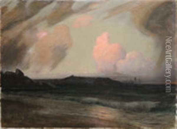 Storm Over St. Ives Oil Painting - Thomas Millie Dow