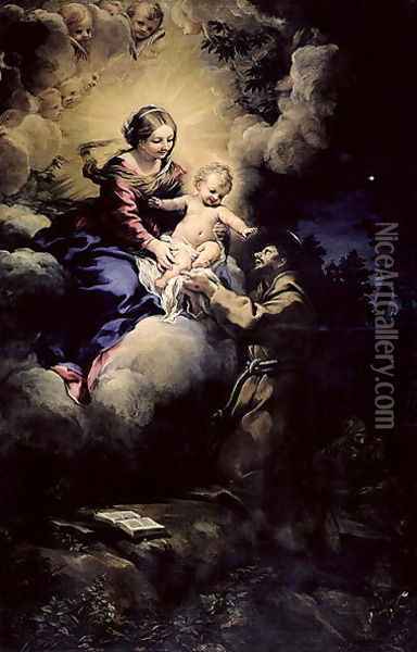 The Visitation of St Francis, 1641 Oil Painting - Pietro Da Cortona (Barrettini)