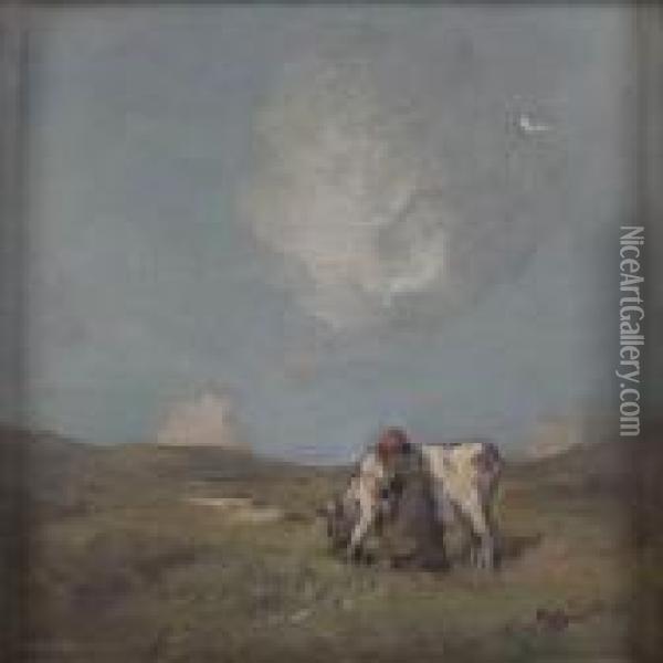 The Milkmaid C.1896 Oil Painting - Samuel John Peploe