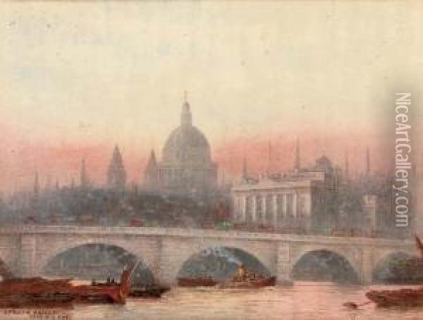 London Bridge Oil Painting - Frederick E.J. Goff