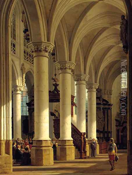A church interior Oil Painting - Heinrich Hanson
