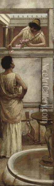 After The Serenade Oil Painting - Laura Theresa Epps Alma-Tadema