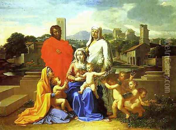 The Holy Family Oil Painting - Nicolas Poussin