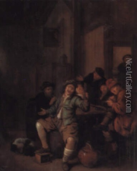 Boors Carousing In A Tavern Oil Painting - Jan Miense Molenaer