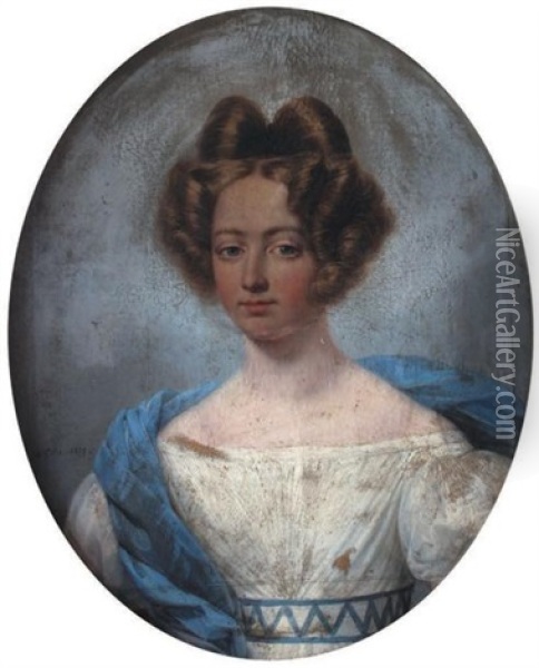 Portrait De Jeune Femme Oil Painting - Nicolas Louis Francois Gosse