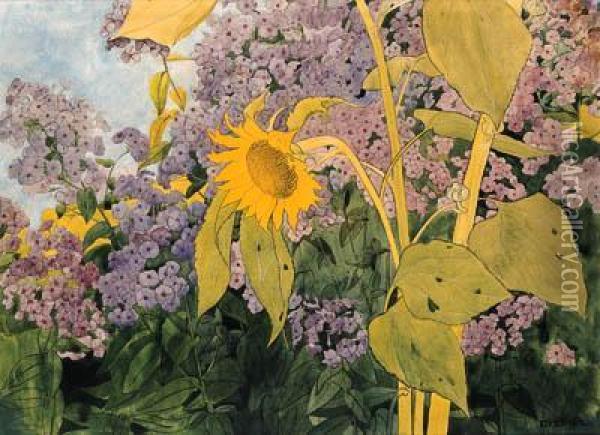 Sonnenblumen, Um 1910 Oil Painting - Ernest Bieler