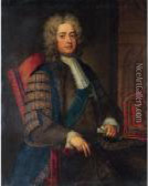Portrait Of Robert Walpole, 1st Earl Of Orford, First Lord Of The Treasury (1676-1745) Oil Painting - Charles Jervas