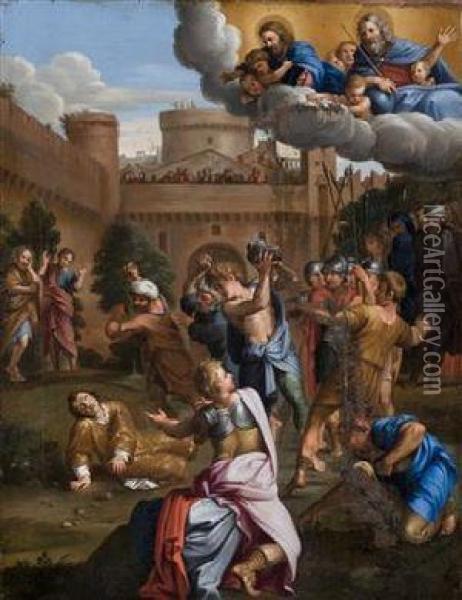 Die Steinigung Des Heiligen Stephan Oil Painting - Domenico Zampieri (Domenichino)