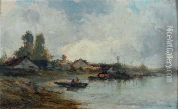 Landscape Scene Oil Painting - Jules Dupre