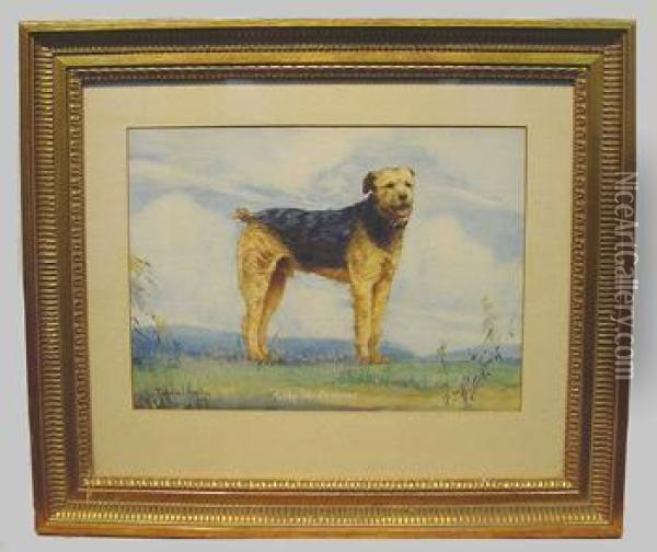 'nicky', The Aristocrat, An Airedale Terrier Oil Painting - John Frederick Herring Snr