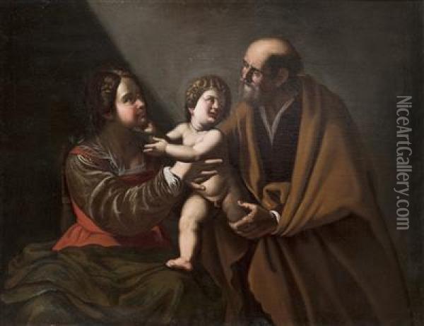 Die Heilige Familie Oil Painting - Imperiale Grammatica