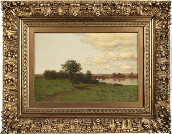 Bow Lake Nh Oil Painting - William Mason Brown