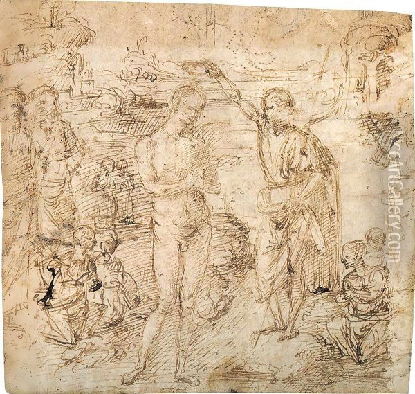Baptism of Christ Oil Painting - Pietro Vannucci Perugino