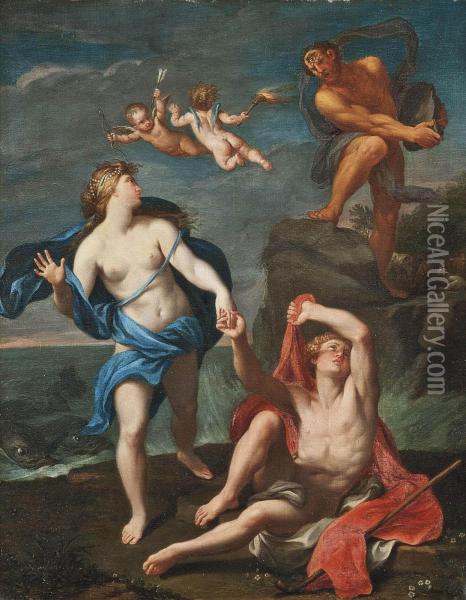 Polyphemus Discovering Galatea And Acis Oil Painting - Bartolomeo Giuseppe Chiari