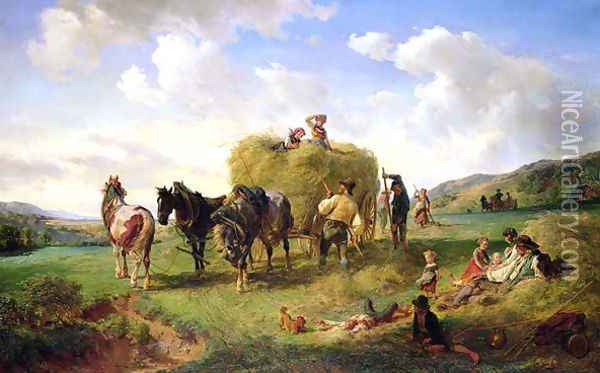 The Hay Harvest Oil Painting - Hermann Kauffmann