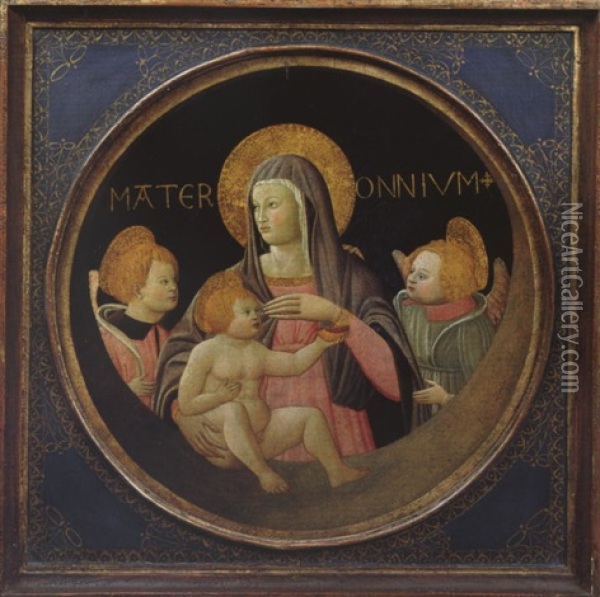 Mater Omnium. Madonna Mit Kind Und Engeln Oil Painting -  Apollonio di Giovanni di Tommaso