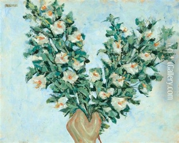 Hand Held Flowers Oil Painting - Arnold Friedman