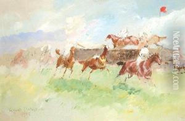 The Canal Turn, The Grand National Oil Painting - John Beer