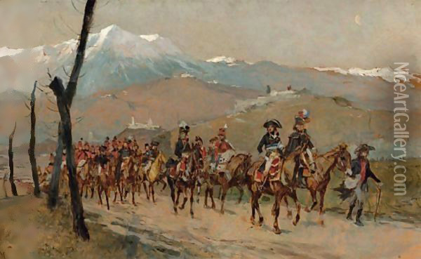 Bonaparte, Armee D'Italie, Traversee Des Alpes Oil Painting - Jean-Louis-Ernest Meissonier