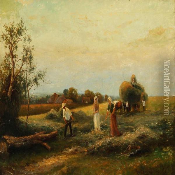 Harvest Scene Oil Painting - Ernst Walbourn