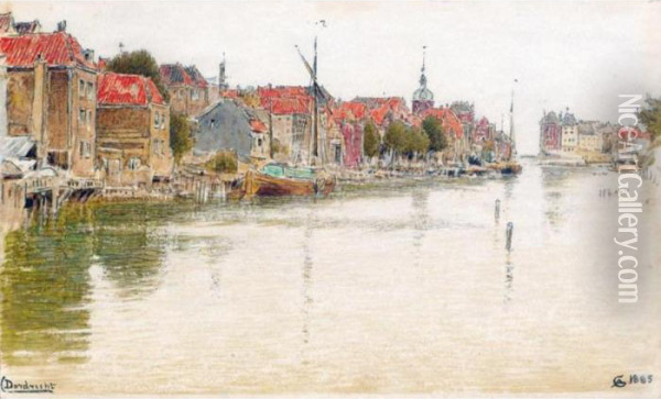 Dordrecht Oil Painting - Albert Goodwin