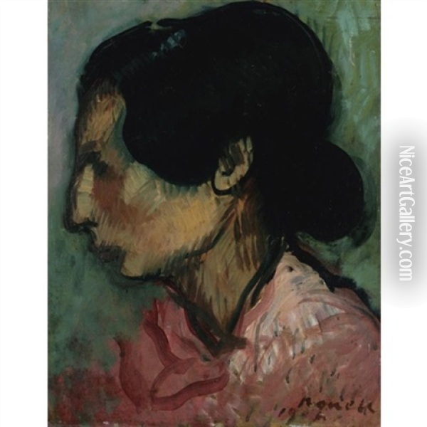 Estudi (gitana) (study Of A Gypsy) Oil Painting - Isidro Nonell y Monturiol